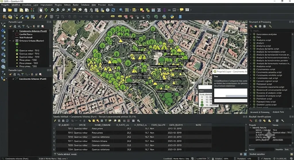 Censimento arboreo in QGIS